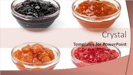  Presentation with jam - Slide deck consisting of set-of-glass-bowl background and a coral colored foreground