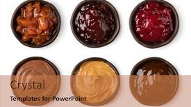  Presentation with jam - Beautiful presentation theme featuring set-of-glass-bowl backdrop and a coral colored foreground