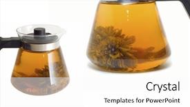  Presentation with white lotus flower - Cool new slides with set of glass teapot with lotus flower chinese tea on white backdrop and a white colored foreground