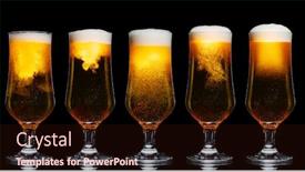  Presentation with beer - Slide deck featuring set-of-glasses-of-beer background and a wine colored foreground