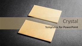  Presentation with business cards - Audience pleasing PPT layouts consisting of set-of-golden-business-cards backdrop and a lemonade colored foreground