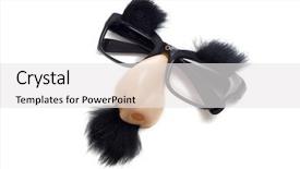  Presentation with blooding of nose - Slides with set of groucho marx glasses background and a white colored foreground