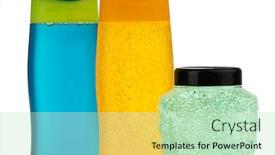  Presentation with hair care - Presentation theme having set-of-hair-care-products background and a mint green colored foreground