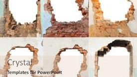  Presentation with broken wall - Slide deck enhanced with set-of-holes background and a lemonade colored foreground