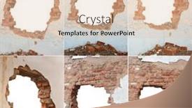  Presentation with broken wall - Presentation having set-of-holes background and a lemonade colored foreground