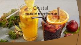  Presentation with apple wine - Amazing PPT theme having set-of-hot-autumn-cocktails backdrop and a soft green colored foreground