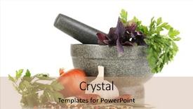  Presentation with cooking - Beautiful presentation design featuring set of ingredients and spice backdrop and a coral colored foreground
