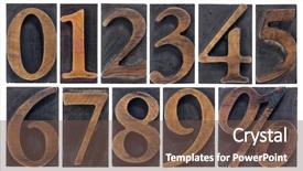  Presentation with percent - Amazing PPT theme having set of isolated 10 numbers backdrop and a tawny brown colored foreground