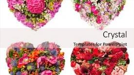  Presentation with heart flowers - Presentation design featuring summers flowers heart floral collage background and a lemonade colored foreground