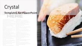  Presentation with chopsticks - Amazing presentation design having set of japanese sushi with chopsticks over white with sample text backdrop and a white colored foreground