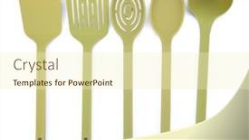  Presentation with tools - Presentation theme with set-of-kitchen-tools background and a cream colored foreground
