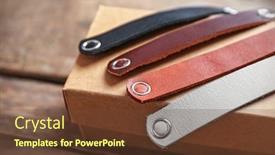  Presentation with paths - Audience pleasing presentation consisting of set of leather bow clipping paths lined on a cardboard box on a brown wooden background backdrop and a tawny brown colored foreground