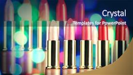  Presentation with diversity bright colors - Amazing theme having set of lipsticks on bright backdrop and a navy blue colored foreground