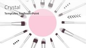  Presentation with proffessional - Theme having set-of-make-up-artist background and a white colored foreground