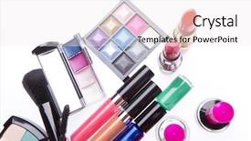  Presentation with beauty makeup - Colorful theme enhanced with set of makeup products isolated backdrop and a white colored foreground