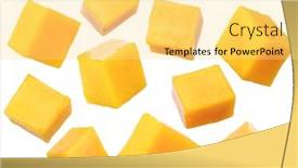  Presentation with mango - Beautiful presentation theme featuring set of mango cubes isolated backdrop and a yellow colored foreground