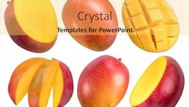 Presentation with fruits mango - Audience pleasing slide deck consisting of set-of-mango-fruits-mango backdrop and a yellow colored foreground