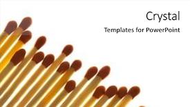  Presentation with space - PPT theme enhanced with set of matches close-up background and a  colored foreground