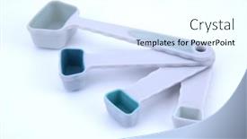  Presentation with measuring - PPT theme consisting of set-of-measuring-cups background and a white colored foreground