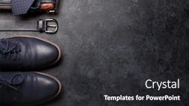  Presentation with men shoes - Amazing PPT layouts having set-of-men-s-classic backdrop and a dark gray colored foreground