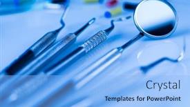  Presentation with medical equipment - Slide deck enhanced with set-of-metal-medical-equipment background and a light blue colored foreground