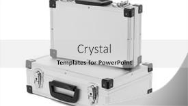  Presentation with different - Slides enhanced with set-of-metal-suitcases background and a light gray colored foreground