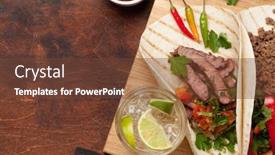  Presentation with tacos - Beautiful slide set featuring vegetables in tortilla and caipirinha backdrop and a tawny brown colored foreground