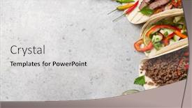  Presentation with tacos - PPT theme consisting of vegetables in tortilla and caipirinha background and a light gray colored foreground