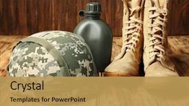  Presentation with military - PPT theme with set of military outfit background and a yellow colored foreground