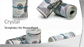  Presentation with roll - Beautiful presentation design featuring set-of-money-roll-dollars backdrop and a white colored foreground
