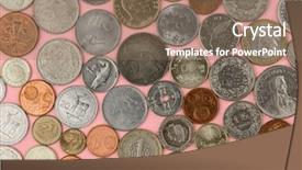  Presentation with pink - PPT layouts having banking india - set of multinational coins background and a coral colored foreground