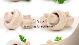 Presentation with champignon mushroom - Amazing PPT theme having set of mushroom champignon fruits isolated on white background backdrop and a lemonade colored foreground