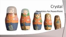  Presentation with russian doll - Presentation design featuring set of nesting dolls background and a white colored foreground