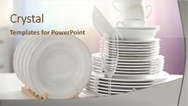  Presentation with dinner - Colorful PPT theme enhanced with set of new white dishes backdrop and a cream colored foreground
