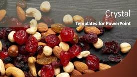  Presentation with almonds - Slides featuring set-of-nuts-and-dried background and a gray colored foreground