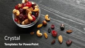  Presentation with almonds - Presentation featuring set-of-nuts-and-dried background and a dark gray colored foreground