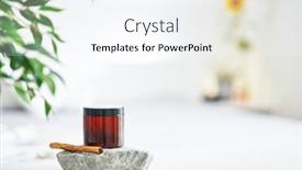  Presentation with wooden stick - Presentation theme with set-of-oil-and-wooden background and a sky blue colored foreground