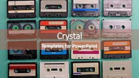  Presentation with audio tape - Presentation theme enhanced with set of old audio cassettes background and a red colored foreground