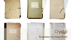  Presentation with old papers - Beautiful slides featuring set of old folders backdrop and a lemonade colored foreground