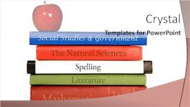  Presentation with school apple - Audience pleasing presentation consisting of set-of-old-school-books backdrop and a white colored foreground