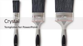  Presentation with paint brush - PPT layouts featuring set of paint brushes background and a light gray colored foreground