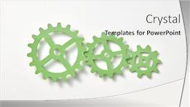  Presentation with green color - Presentation design featuring set-of-papercraft-machine-gear background and a white colored foreground