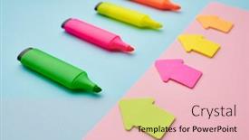  Presentation with magnetic - PPT layouts consisting of set-of-permanent-markers background and a lemonade colored foreground