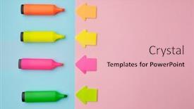  Presentation with magnetic - Beautiful slides featuring set-of-permanent-markers backdrop and a lemonade colored foreground