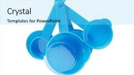  Presentation with set of sauces in white - Slides with set of plastic measuring spoons background and a light blue colored foreground