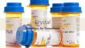  Presentation with prescriptions - PPT layouts featuring set-of-prescriptions-brown-bottles background and a coral colored foreground