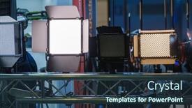  Presentation with lamps - Presentation featuring set-of-professional-glowing-spotlight background and a tawny brown colored foreground
