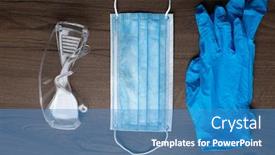  Presentation with viruses - Colorful slides enhanced with set-of-protective-eqipment-agains backdrop and a teal colored foreground