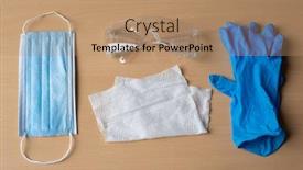  Presentation with wipe - Audience pleasing PPT theme consisting of set-of-protective-eqipment-agains backdrop and a coral colored foreground