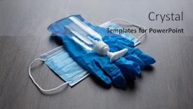  Presentation with viruses - Amazing slides having set-of-protective-eqipment-agains backdrop and a light gray colored foreground